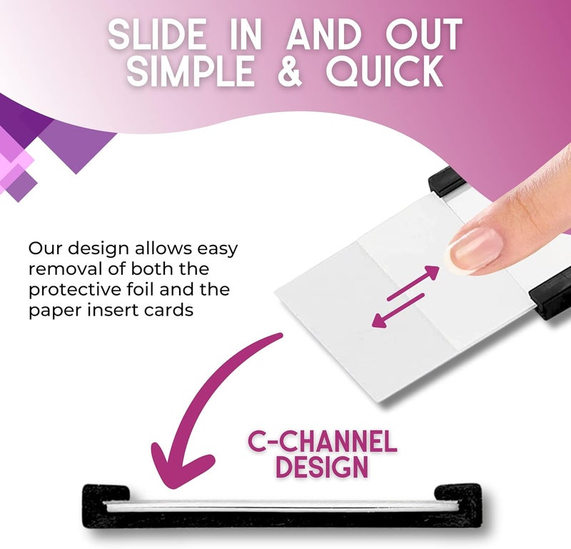 Availey. 60 Pack Magnetic 'C' Channel Label Holders for Metal Racks and Shelves with Protective Films and Replacement Strips 3" x 1" - Image 5